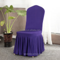 Reador por atacado Polyster Ruffle Stretch Spandex Chair com rodapé para festa de banquete ou casamento